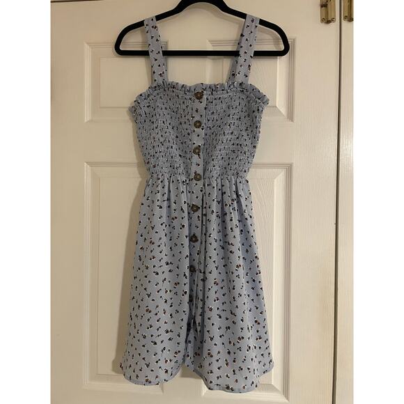 Milkmaid cottagecore floral print sleeveless smocked dress/ long top size medium - Picture 9 of 9